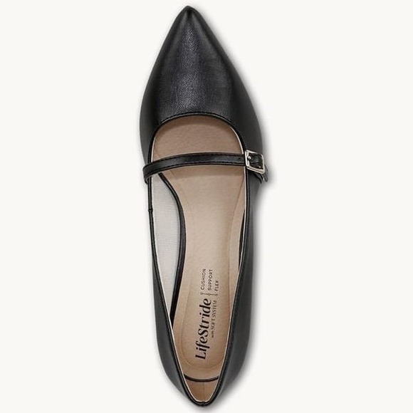 LifeStride Madelyn Black Faux Leather Mary Jane Kitten Heel Pump 7.5W wide new - Picture 8 of 11